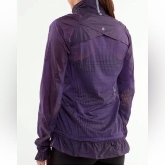 Lululemon Run Wild Jacket Womens 6 Mesh Panel Zip Up Windbreaker Reflective - Picture 5 of 10